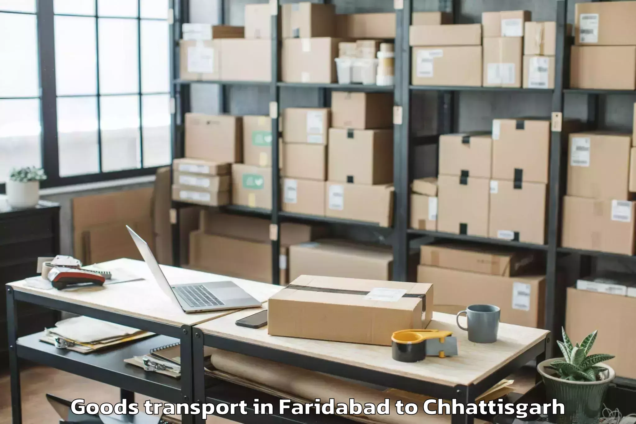 Top Faridabad to Bishrampur Goods Transport Available